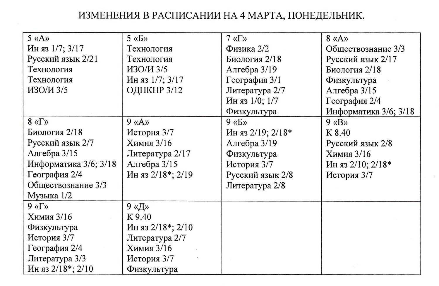 Казанское изменения расписания